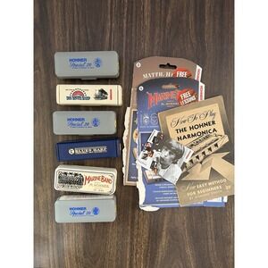 6 Vintage Hohner Harmonicas ~ Marine Band, Blues Harp, Big River Harp, Etc.
